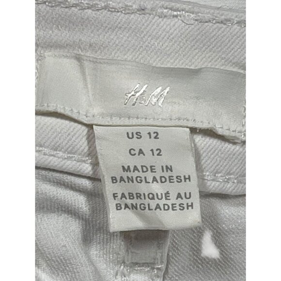 H&M White High-Waisted Slinny Ankle Jeans SIZE-12 - Picture 2 of 7